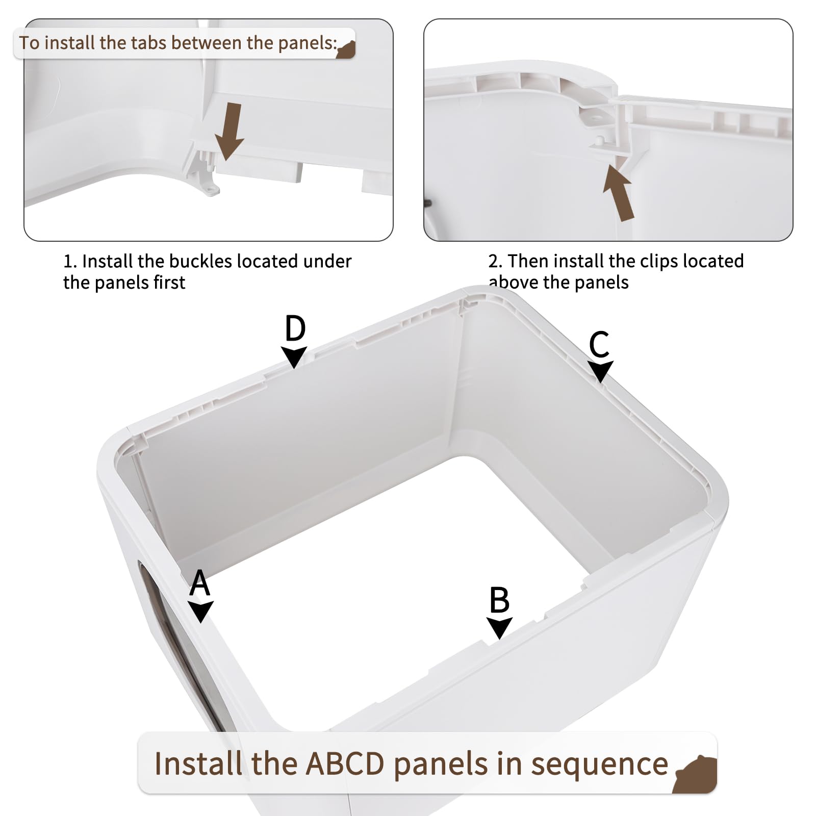 RIZZARI easy-install litter box with drawer for simple maintenance