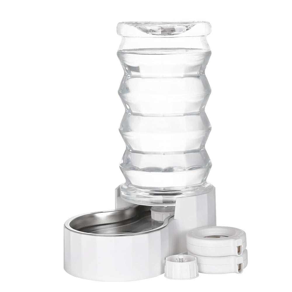 RIZZARI gravity water dispenser front view for stable hydration in large dogs