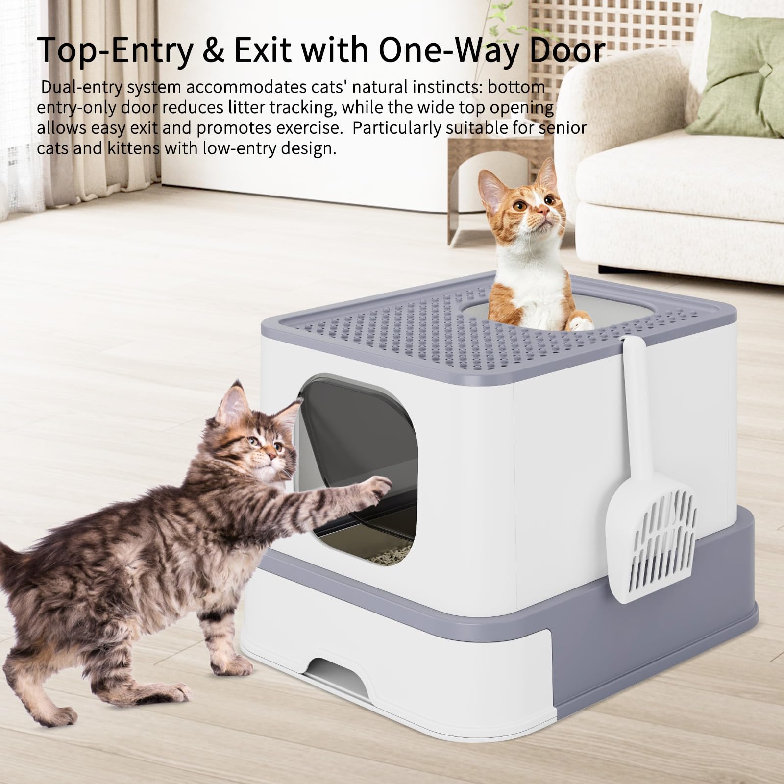 RIZZARI litter box leak protection high sides prevent leaks and spills