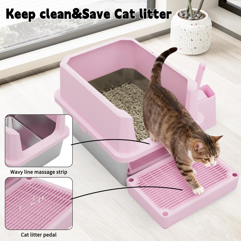 RIZZARI litter box with included scoop for quick daily cleanup