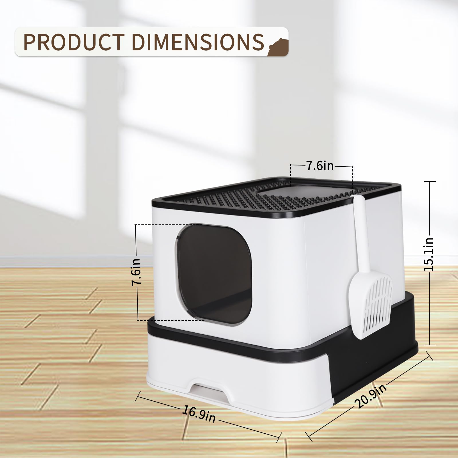 RIZZARI stainless steel cat box side view demonstrates easy cleaning with a removable tray.