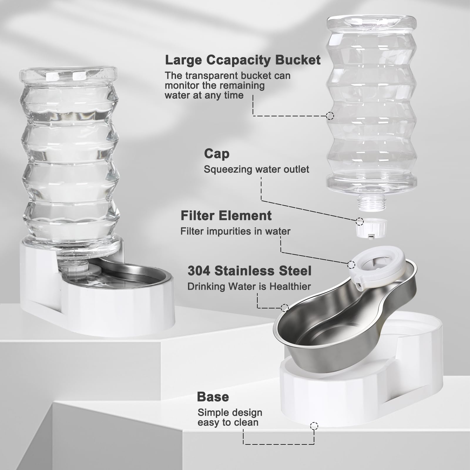 RIZZARI transparent tower lets you monitor water level at a glance