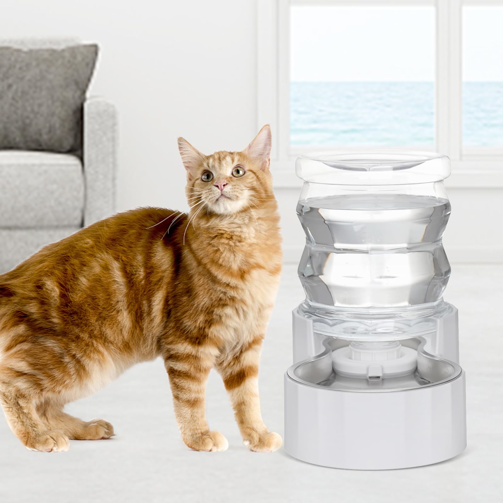 RIZZARI transparent tower helps monitor water levels at a glance.