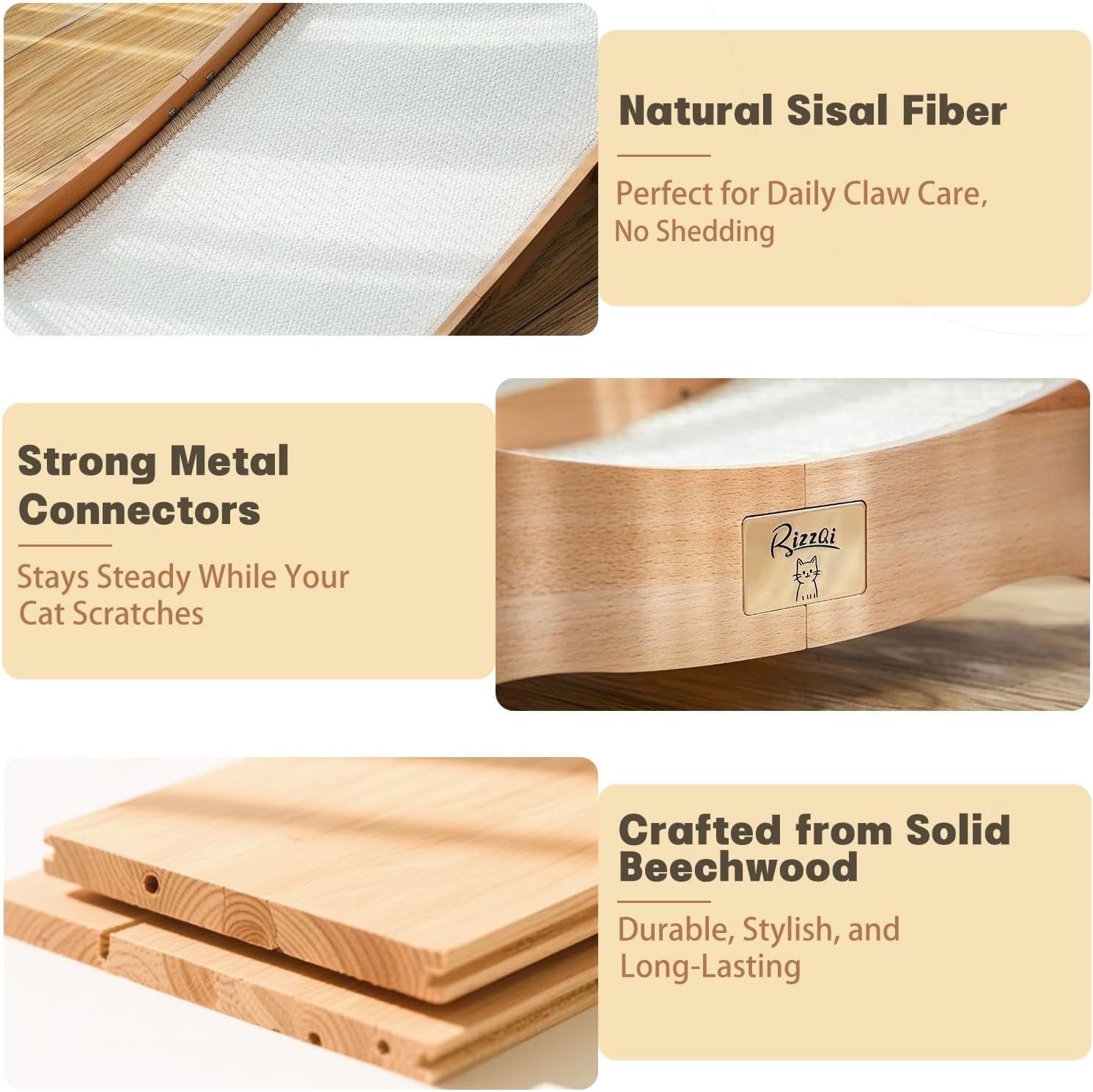 RizzQi scratcher bed offers a cozy lounging space for indoor cats.