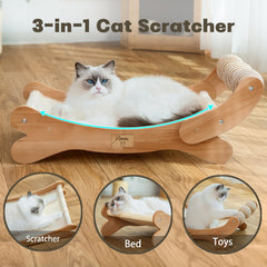 RizzQi cat bed with three rolling balls promotes exercise and mental stimulation.