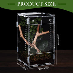 RJDJOVJJ jumping spider enclosure side ventilation view illustrating breathable airflow