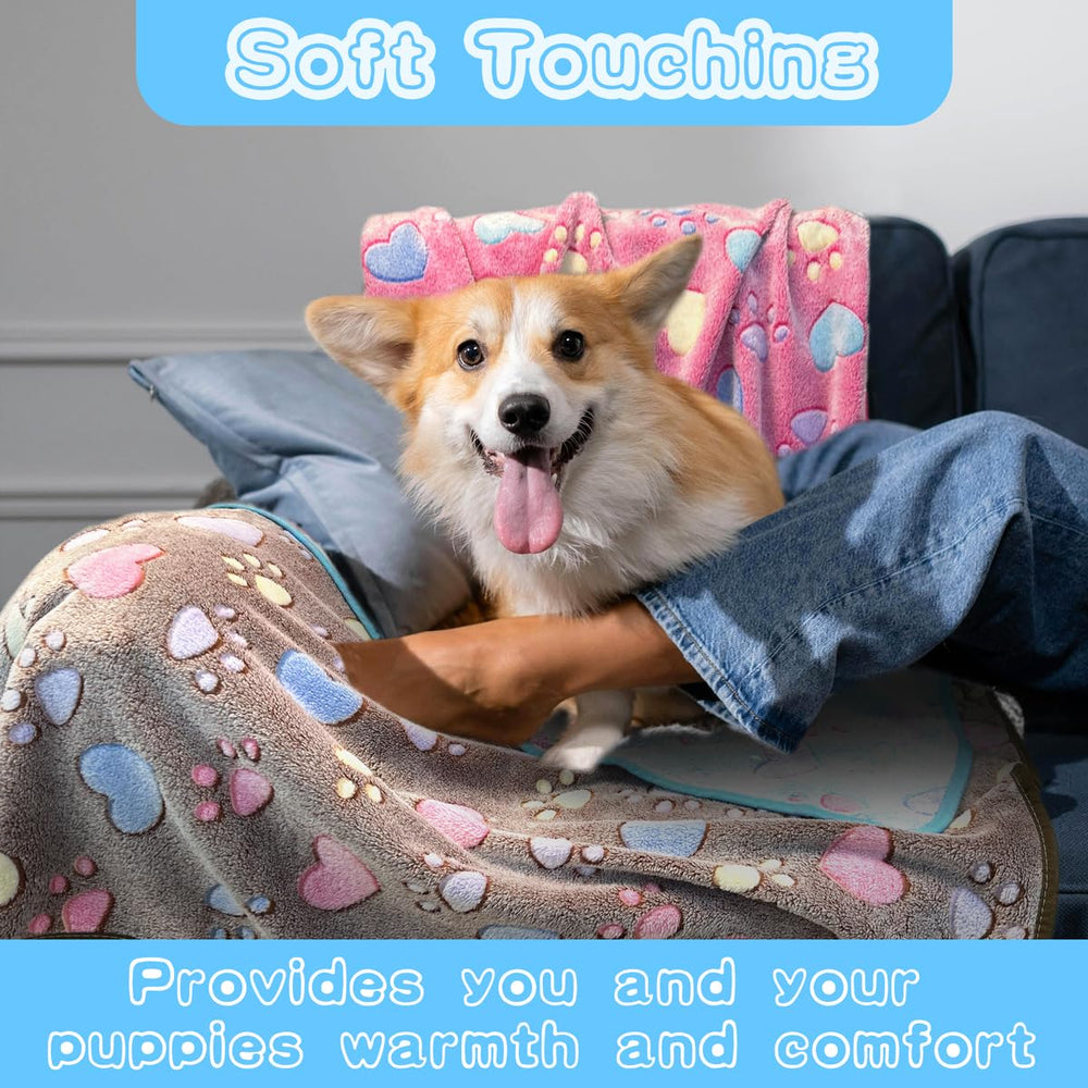 RJODZI paw-print blanket travel compact for on-the-go comfort