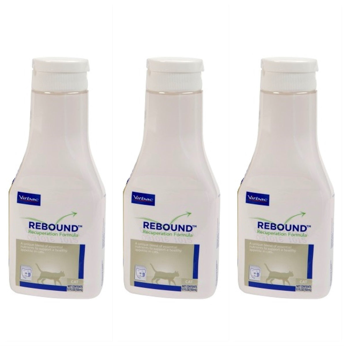 R-LAKE Rebound Recuperation Formula Feline 3-pack pack showing convenient packaging for ongoing recovery support.
