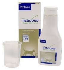 R-LAKE Rebound Recuperation Formula Feline bottle closeup highlighting energy restoration support after stress.