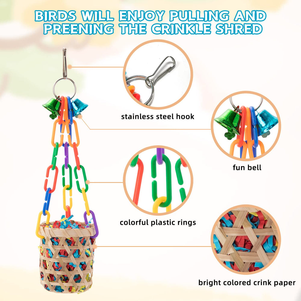 RLRICH easy install hook bird toys enable quick setup in most cages.
