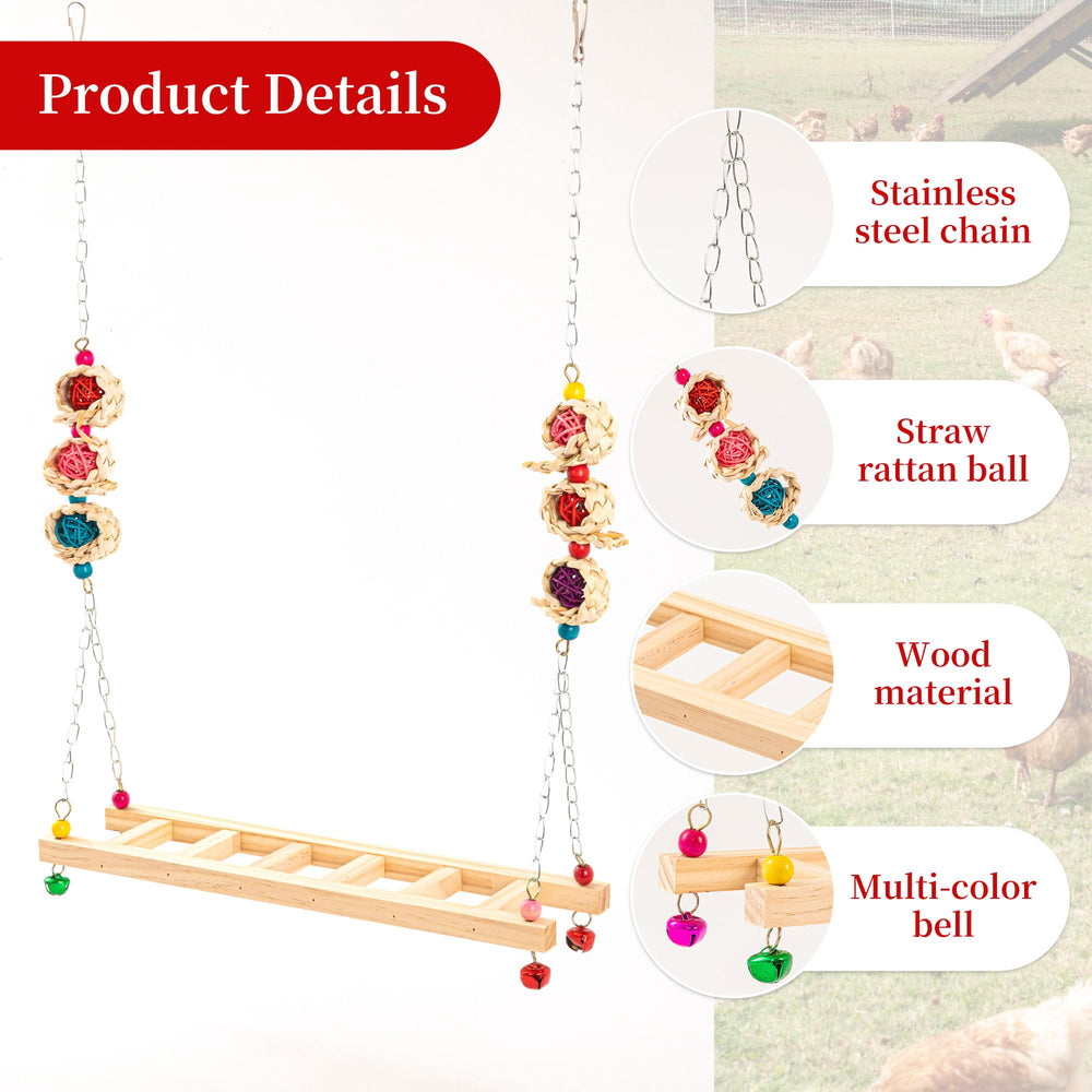 RLRICH rattan bell toy combines natural material and sound for intermittent pecking play