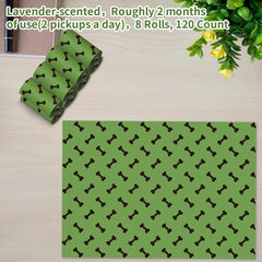 RMancipate Green Dog Poo Bags Lavender rolls provide convenient roll packaging for quick bag access.