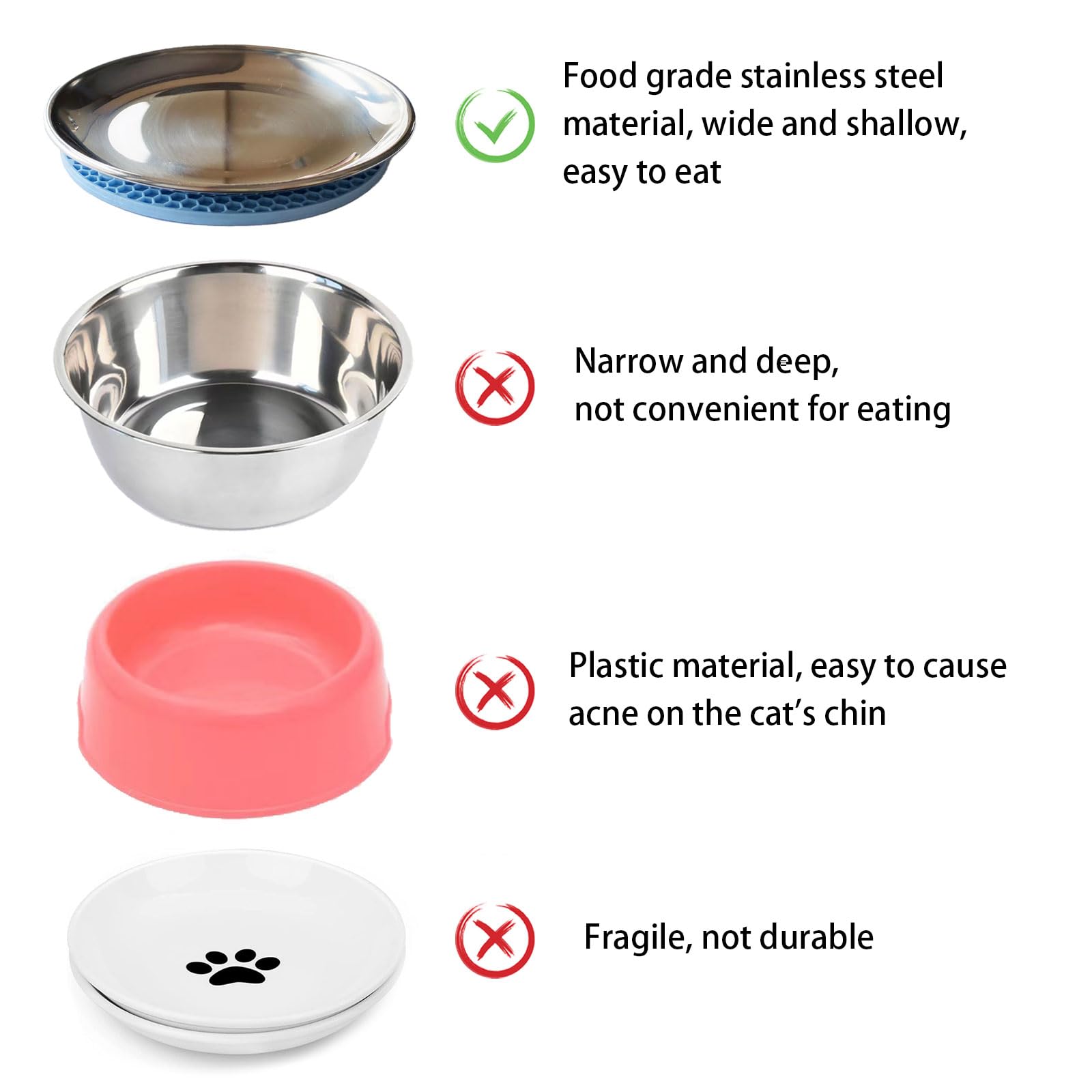 RMNHPTK cat dishes dishwasher-safe stainless steel for quick cleanup