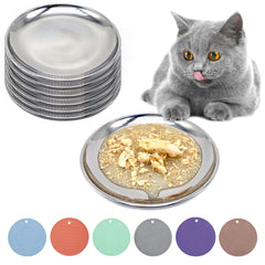 RMNHPTK cat dishes: stainless steel shallow bowls for whisker-free meals