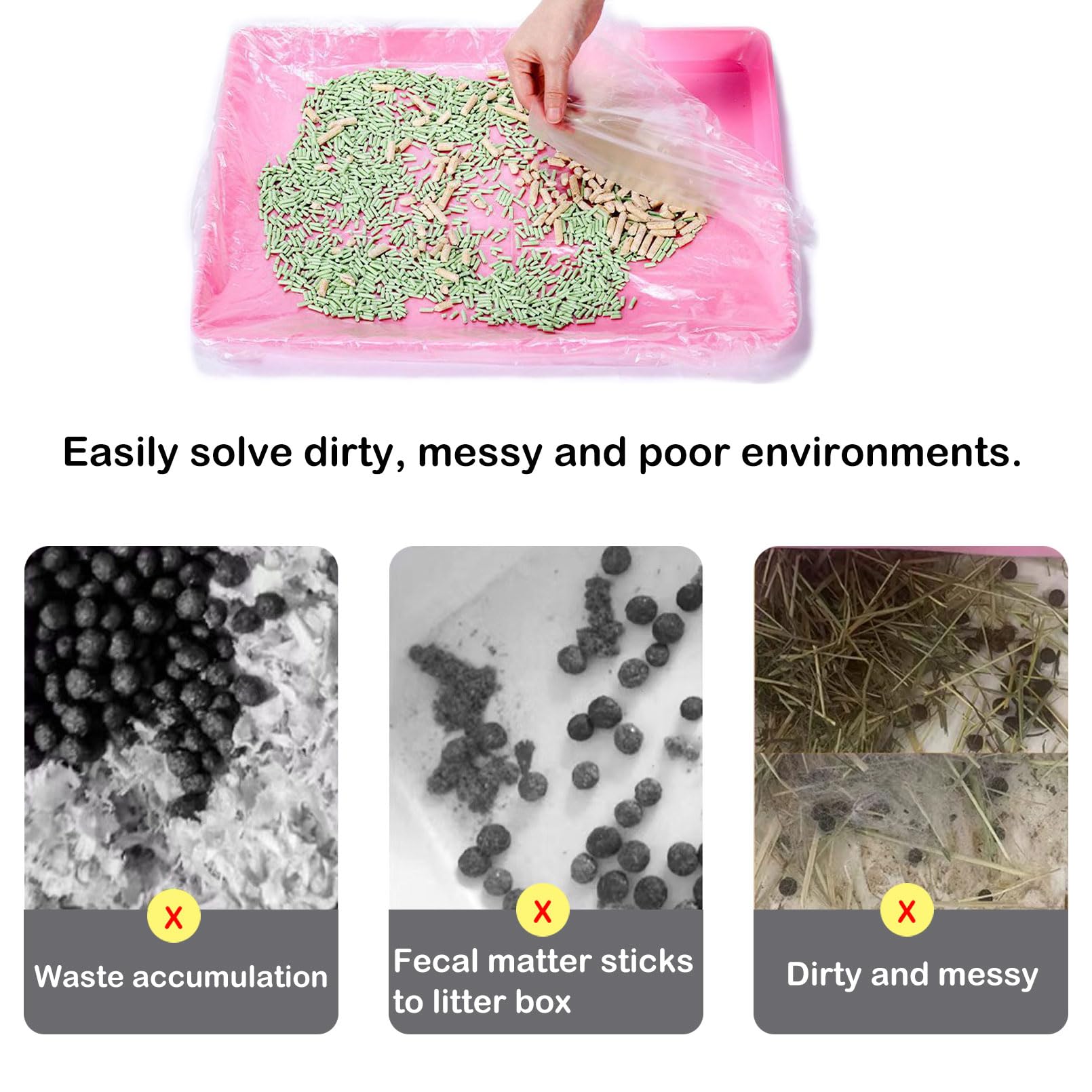 RMNHPTK rabbit cage liner in tray helps anti-leak cleanliness.