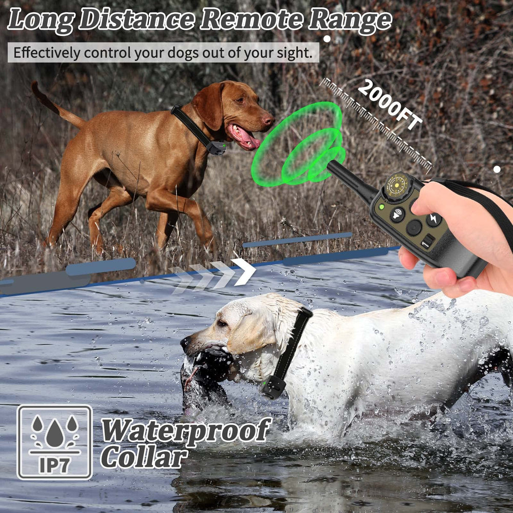 RNEMP shock collar three training modes for humane, adjustable correction