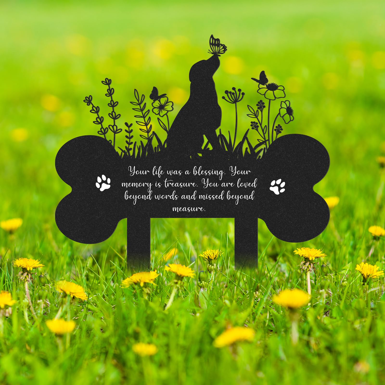 Rngmsi bone-shaped memorial plaque for timeless pet remembrance.