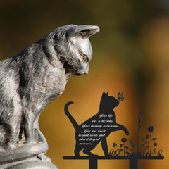 Rngmsi cat tribute marker ideal for lawns and garden grave sites.