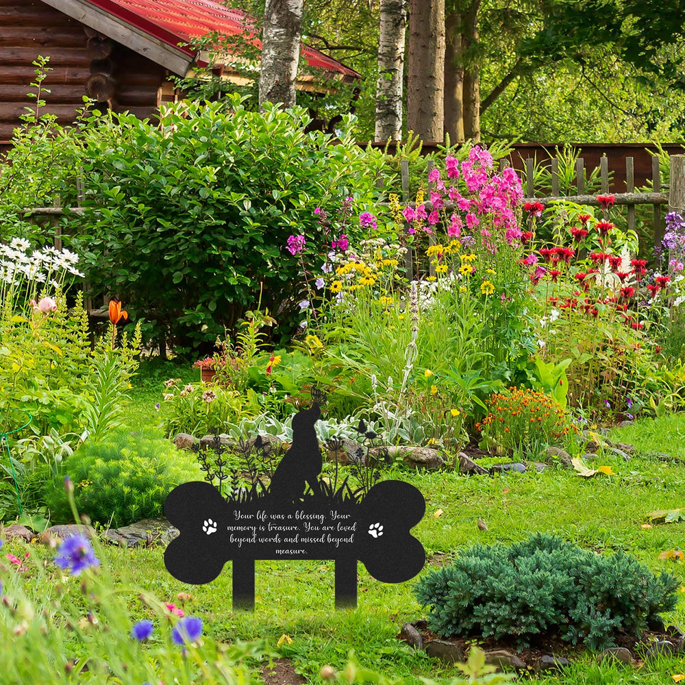 Rngmsi dog grave marker for garden or courtyard memorial celebrations.