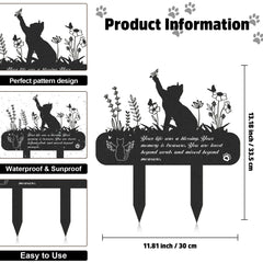 Rngmsi pet grave marker two-stakes support durable memorial in lawn.