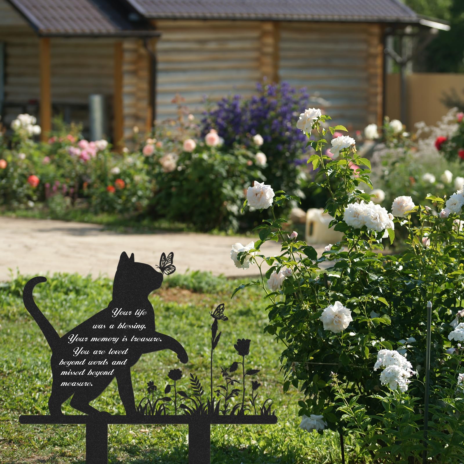 Rngmsi waterproof pet headstone suitable for year-round outdoor placement.