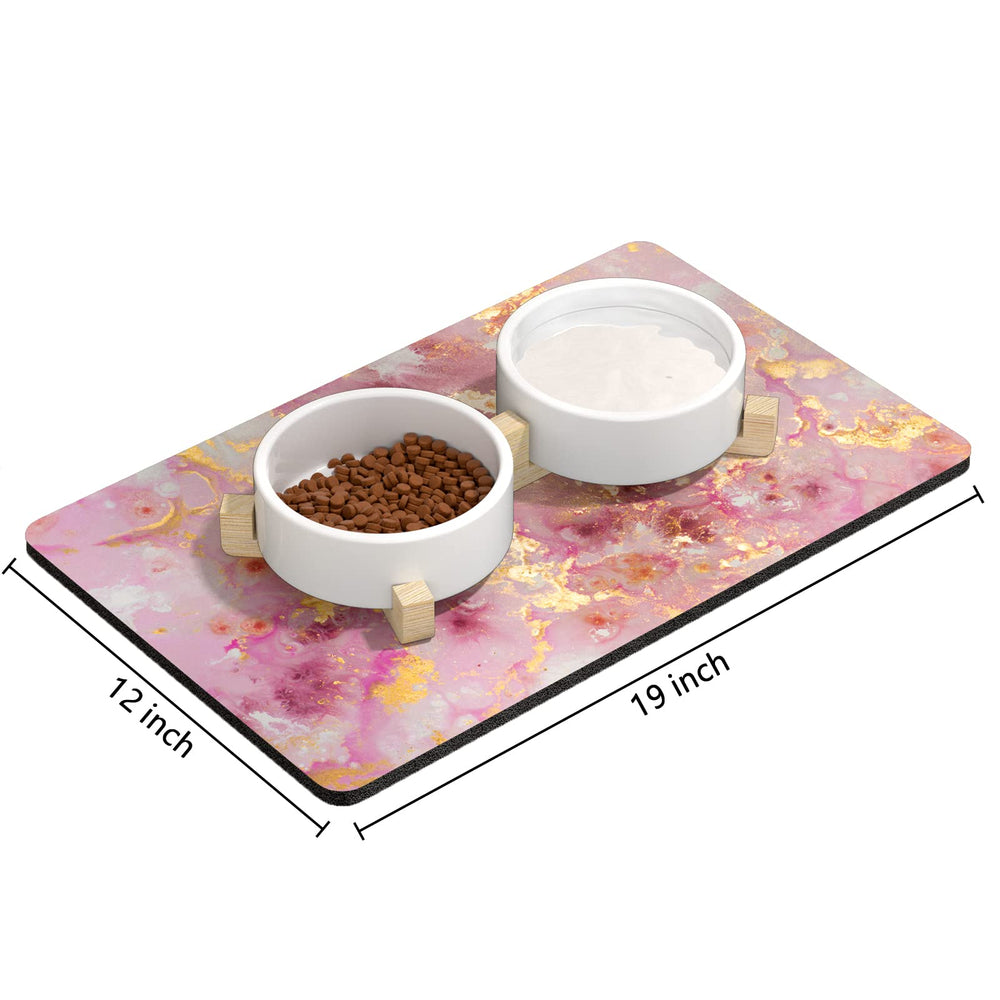 Rnivvi absorbent suede mat soaks up spills from meals and water bowls