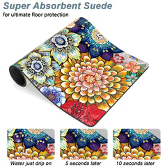 Rnivvi dog food mat features anti-slip bottom to prevent sliding during meals.