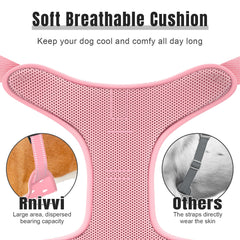 Rnivvi No Pull Harness breathable mesh keeps pets cool on outdoor adventures