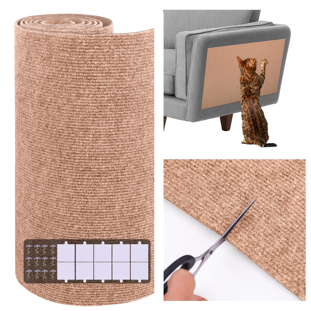Roadtofree cat scratch furniture protector with adhesive back protects furniture from cat claws.