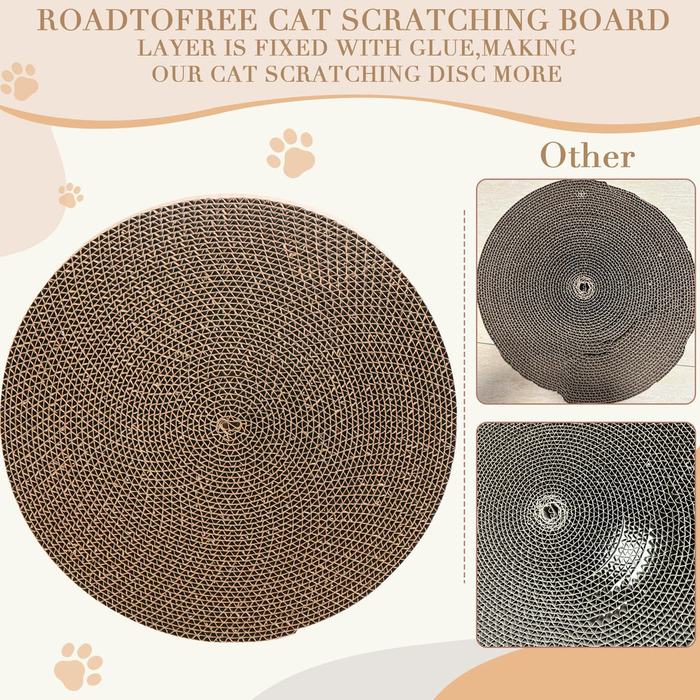 Roadtofree cat scratcher pad durable structure in action against energetic scratching.