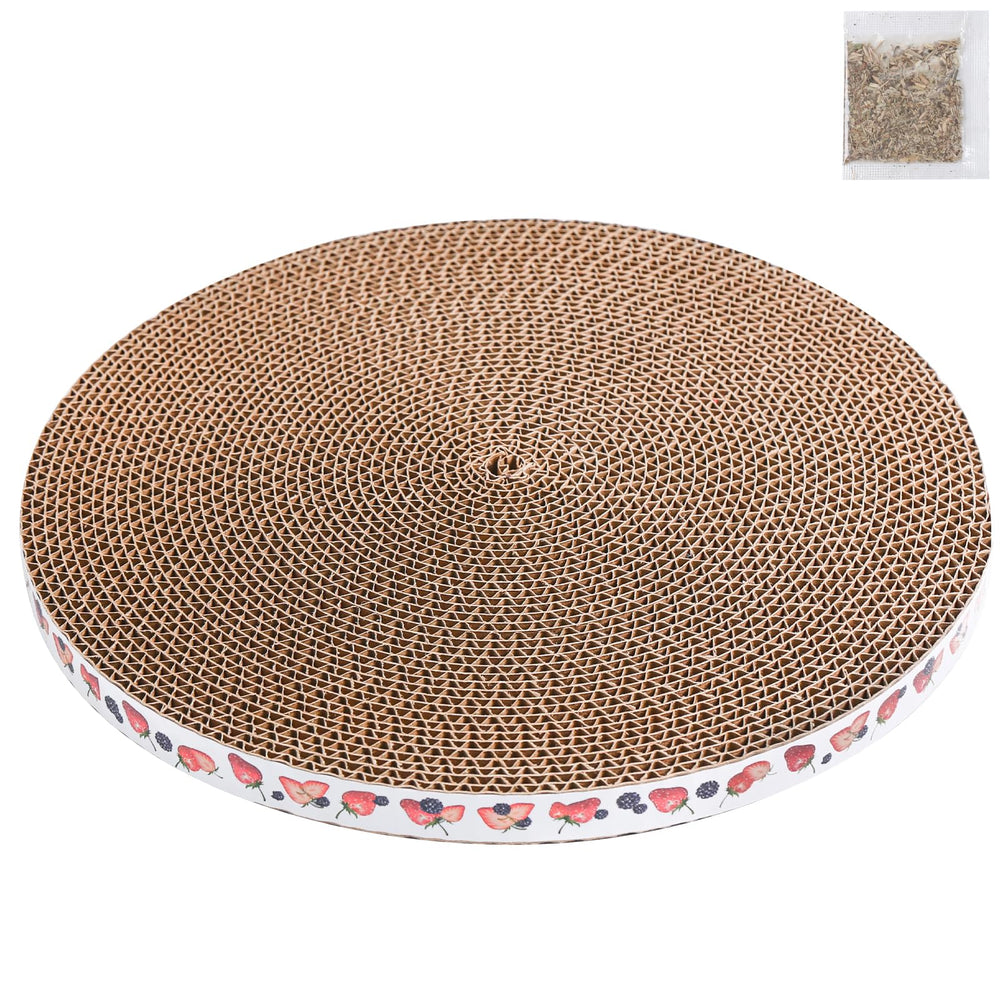 Roadtofree round cat scratcher pad outer view highlights durable surface for scratching