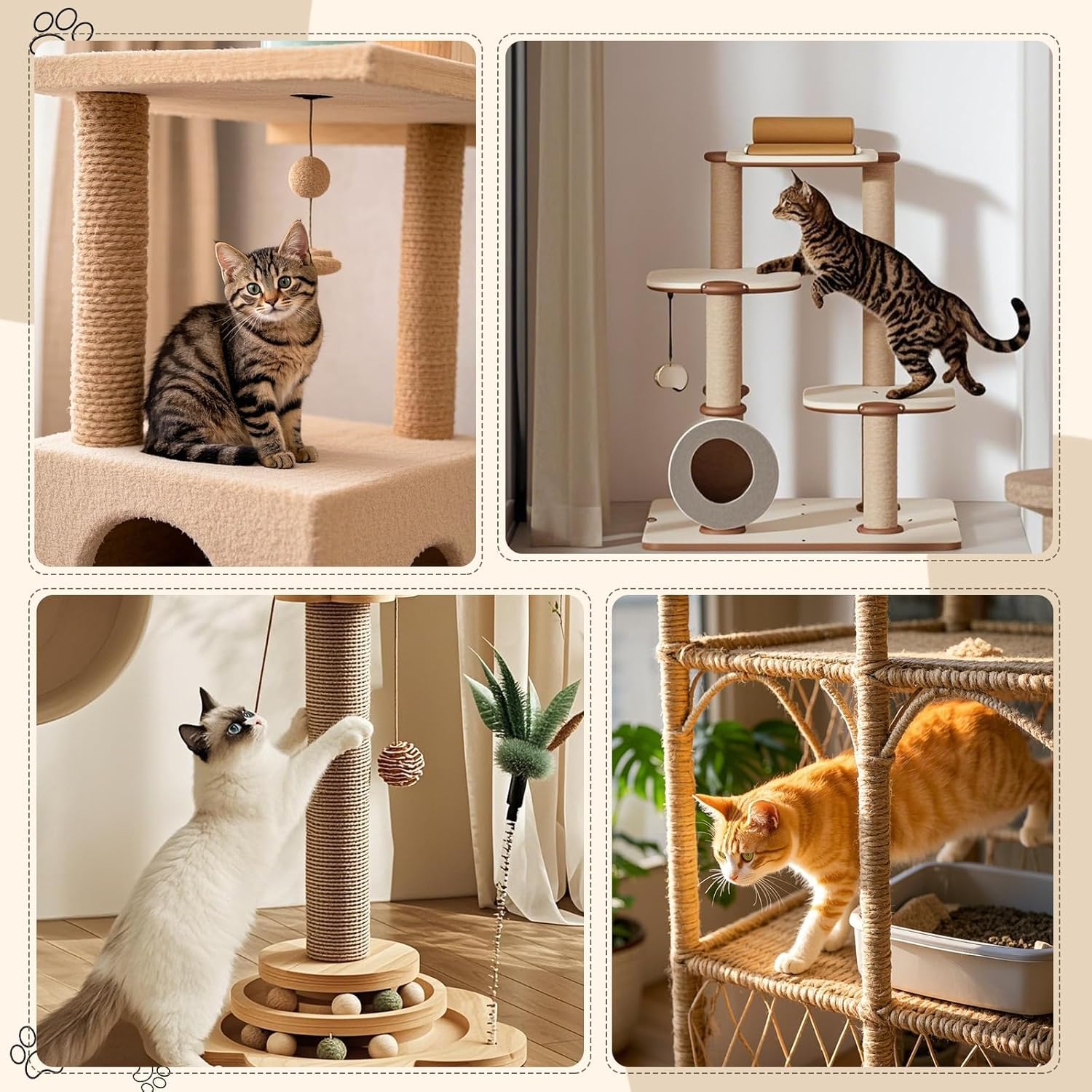 Roadtofree sisal rope carpet mat crafting enables DIY pet decor.