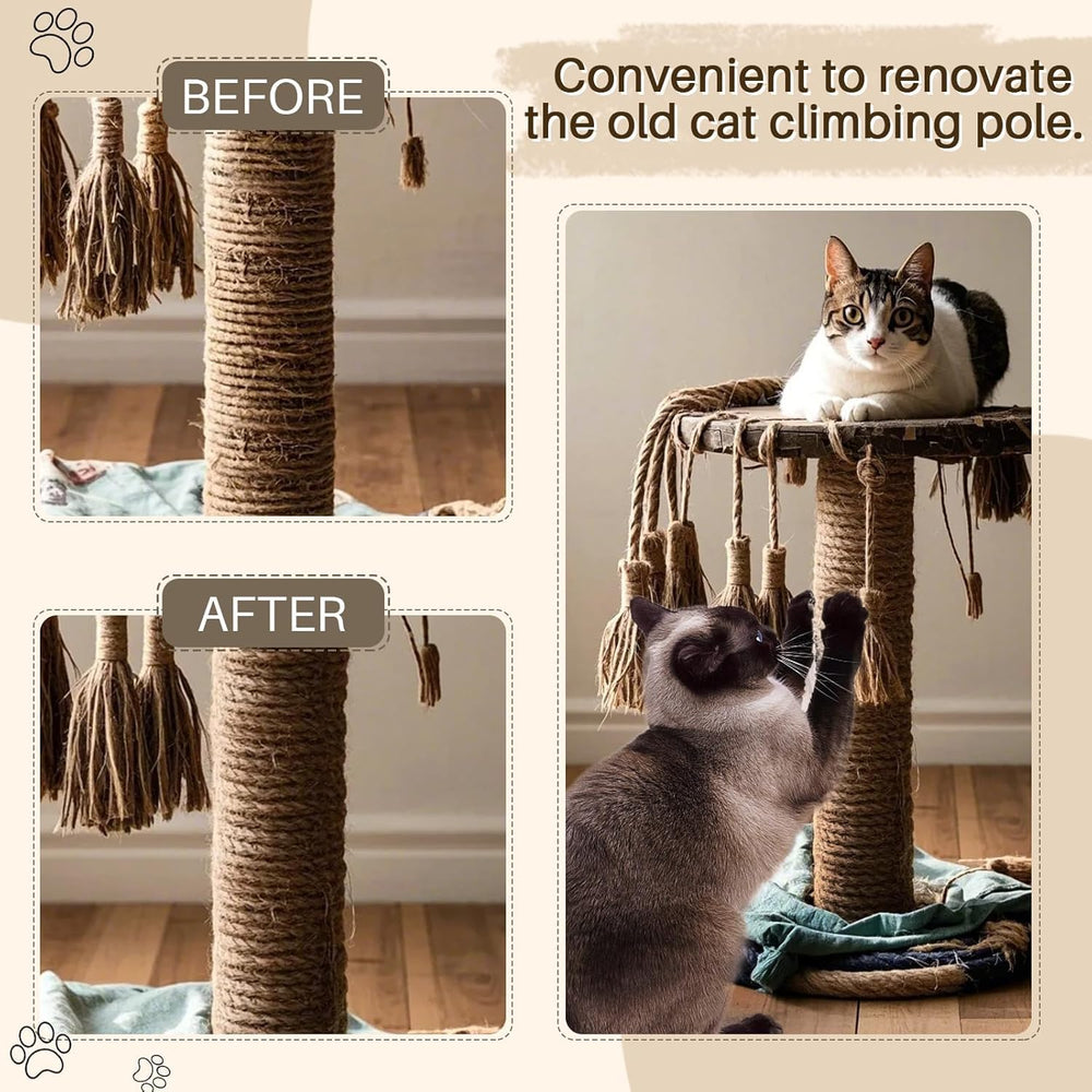 Roadtofree sisal rope 1/4-inch diameter ideal for repairs.
