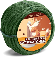 Roadtofree sisal rope 50ft wrapped post for durable cat scratching.