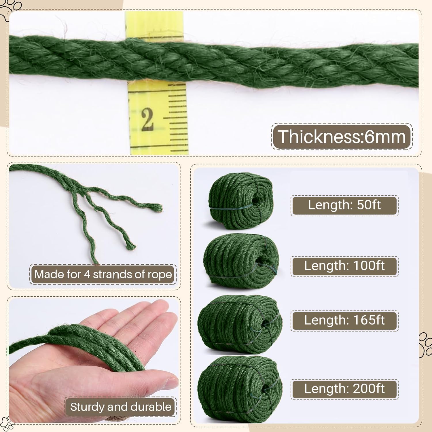 Roadtofree sisal rope for furniture legs supports scratching and protection.