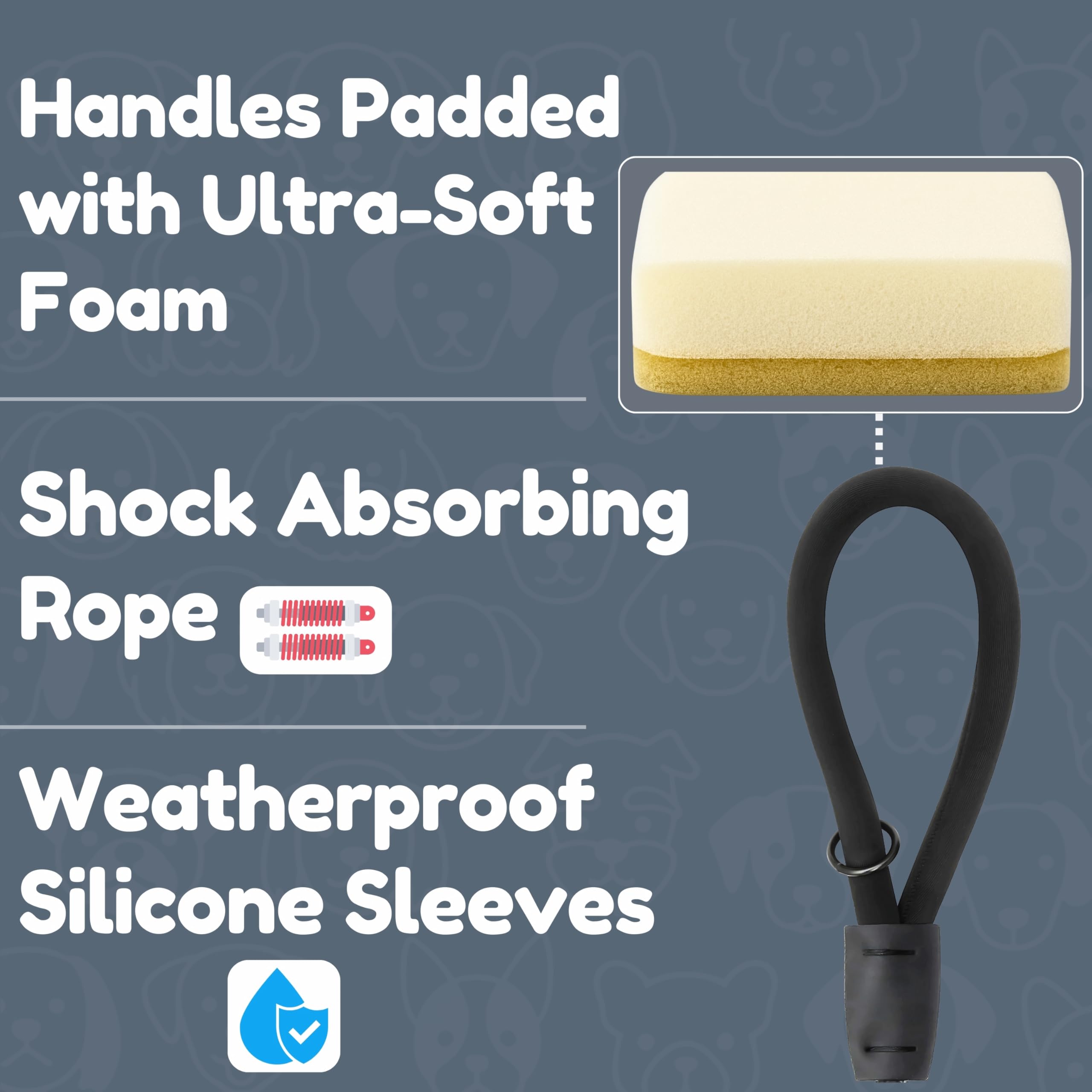 Roam Gear locking carabiner clip on 6-foot leash secures strong connections.