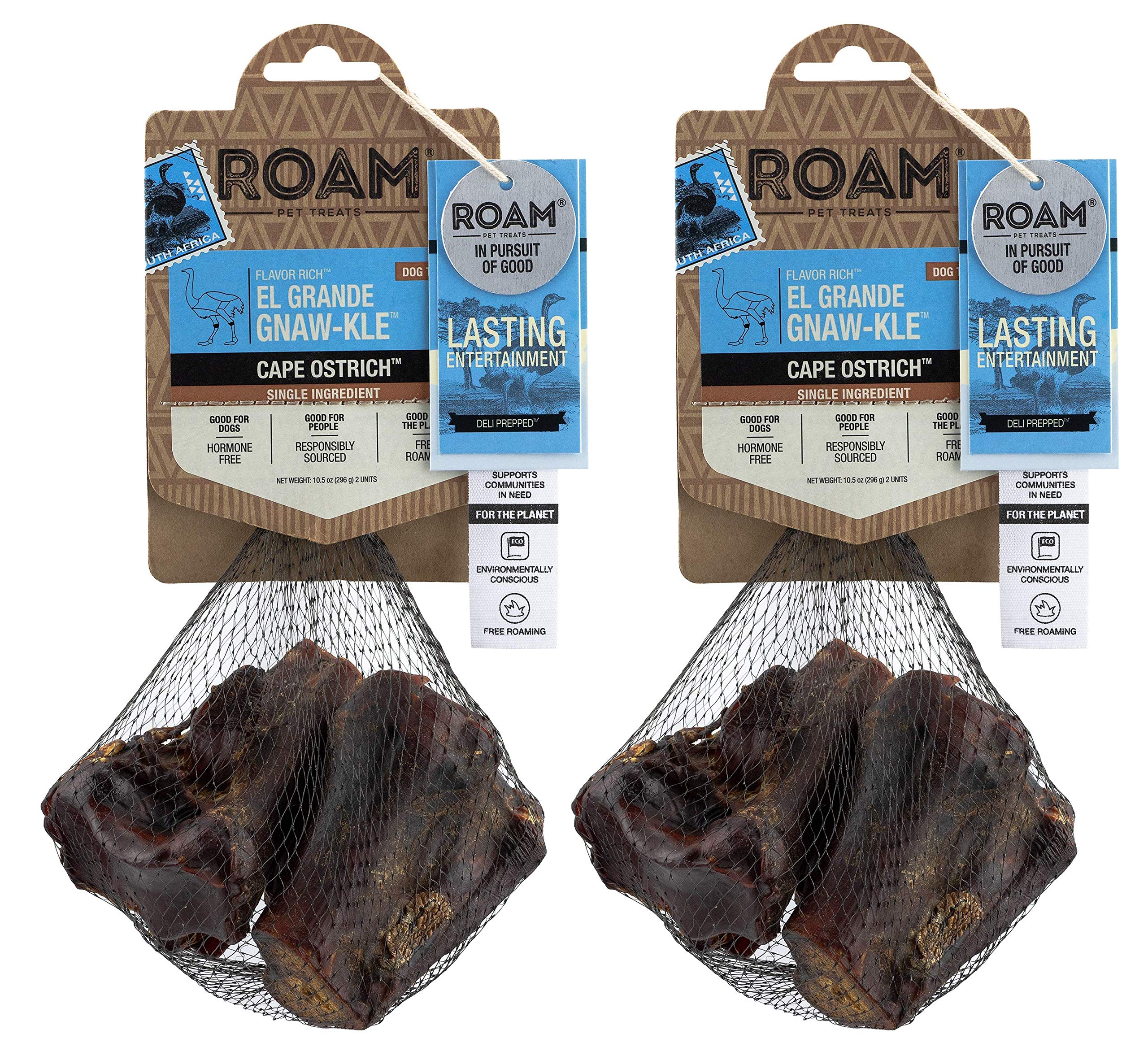 ROAM ostrich bone pack-2: durable chew for small to medium dogs