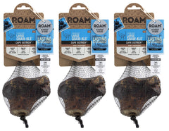 ROAM ostrich-knuckle chew in pack3 for large dogs' long-lasting entertainment.