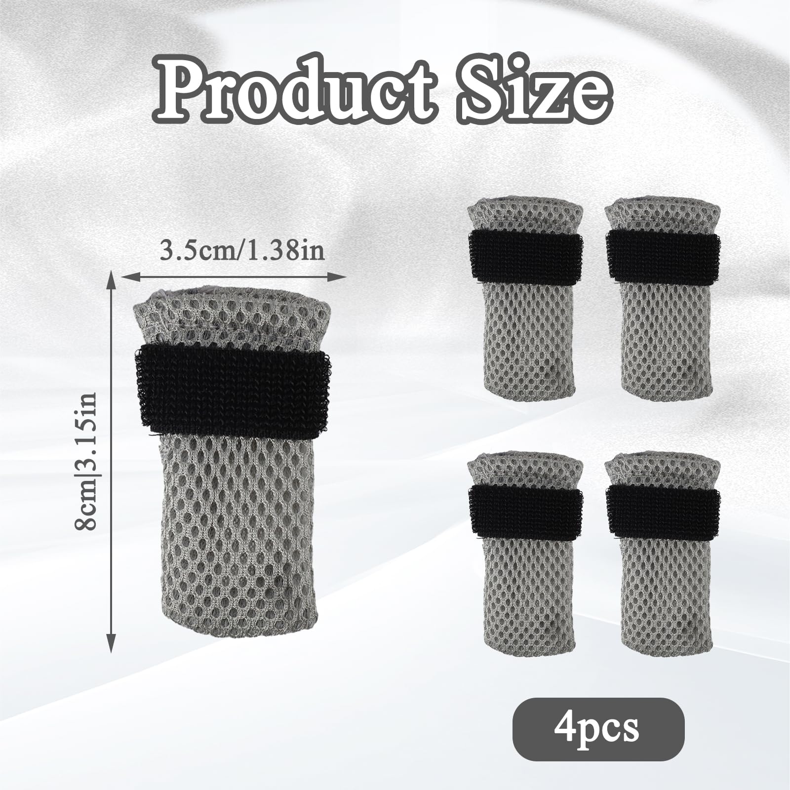 ROBOHOOK cat booties gray with adjustable strap shown preventing slipping during grooming.
