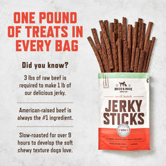 Rocco & Roxie jerky serving size for all dog sizes and breeds