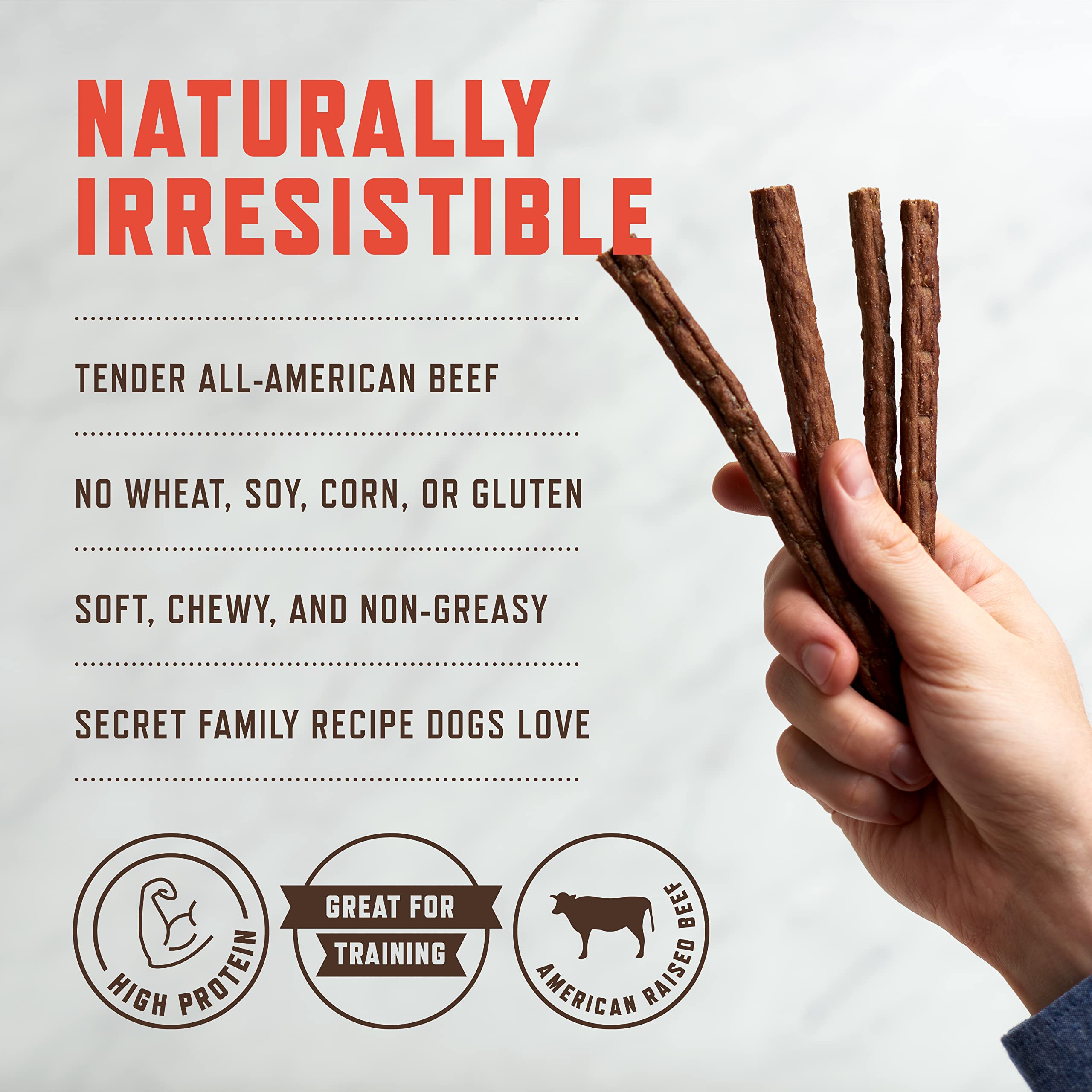 Rocco & Roxie USA-made beef jerky, premium daily treats