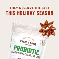 Rocco & Roxie cat probiotics chews close-up highlighting chicken flavor