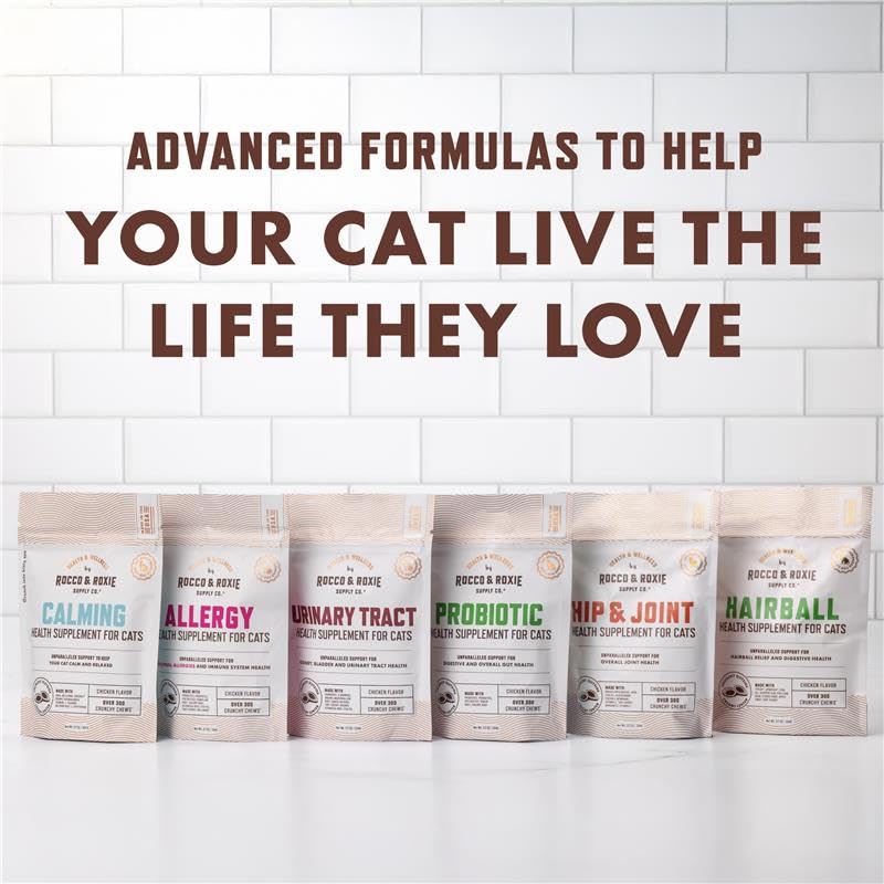 Rocco & Roxie Hairball Treat made in USA label signals quality