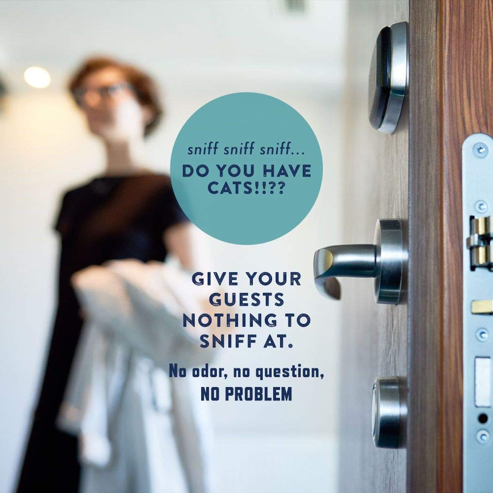 Rocco & Roxie Litter Box Odor Eliminator packaging on display for convenient home use.