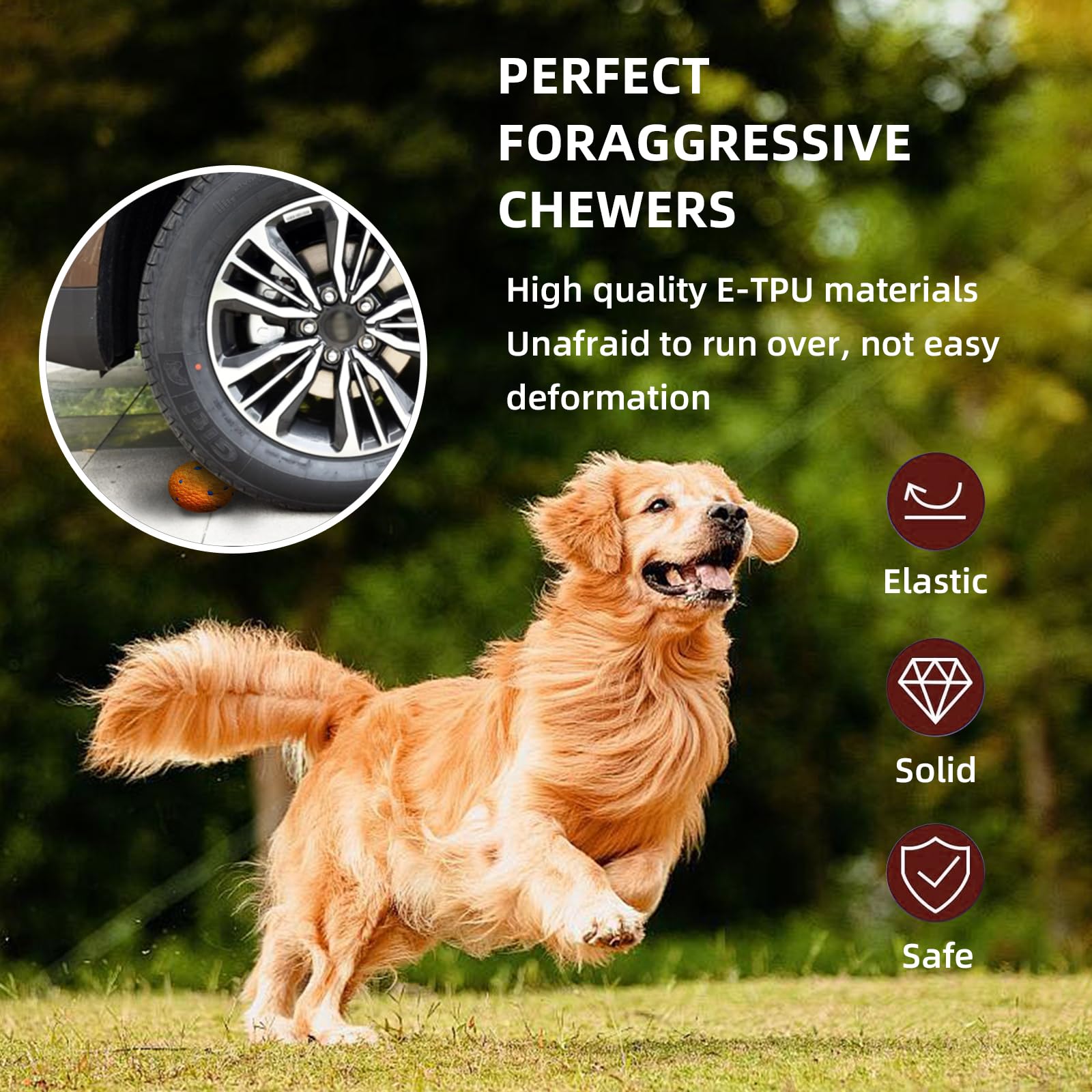 Rocfish bright-colored dog balls pack, high visibility for easy chase and play.