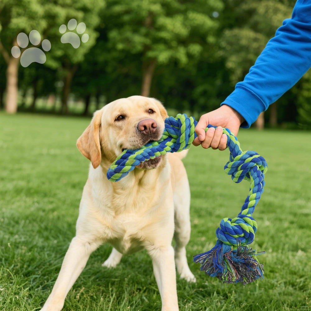 Rocfish interactive-play rope toy for dogs promotes engagement and boredom relief.