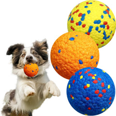 Rocfish large dog balls pack front view, durable bite-proof fetch toy for aggressive chewers.