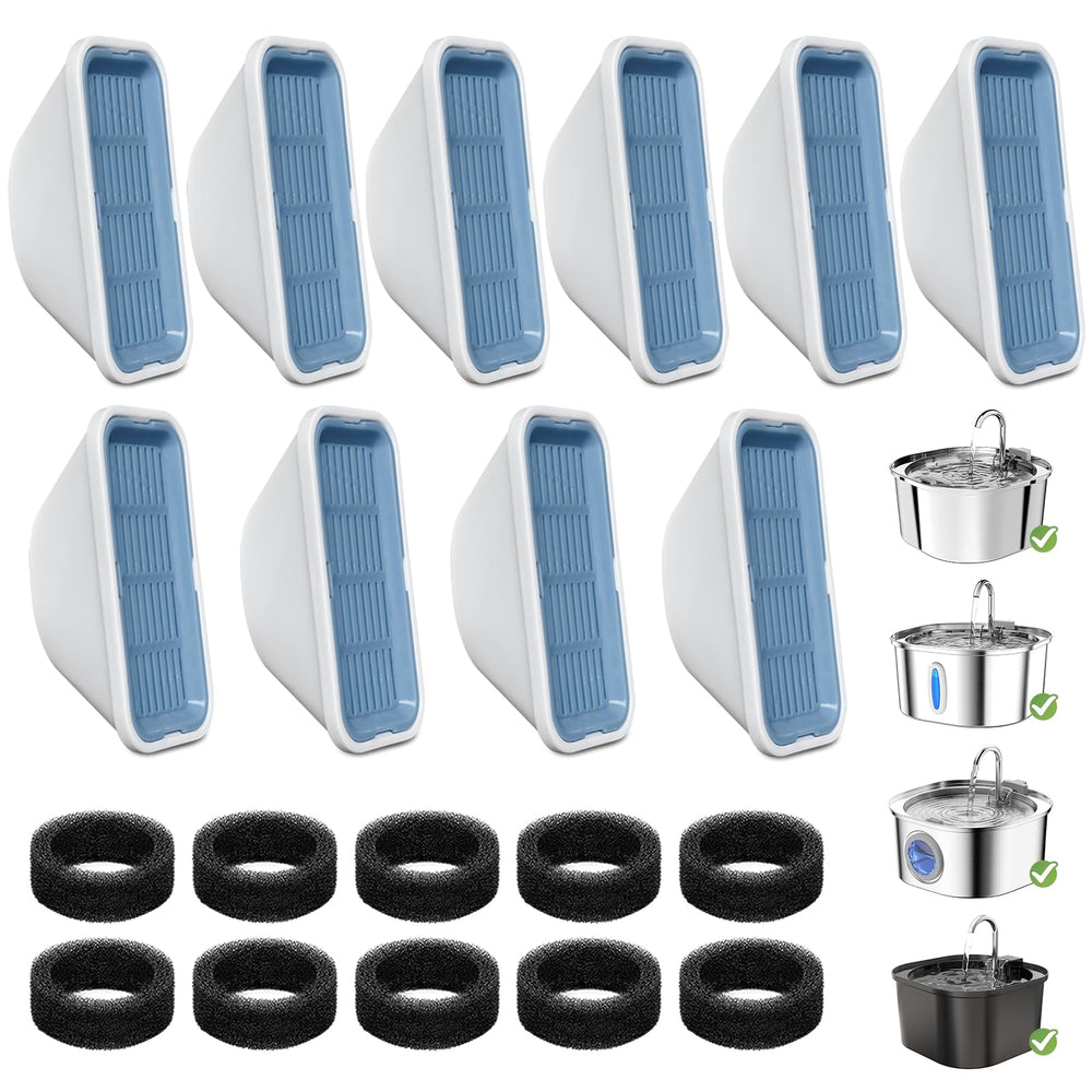 ROCK BEARD cat water fountain filter compatibility supports 108oz and 84oz fountains for flexible setup.