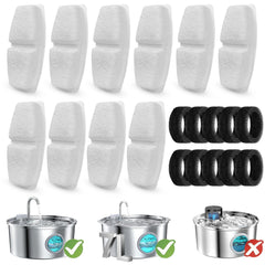 ROCK BEARD cat fountain filters pack with cotton shell for stronger filtration