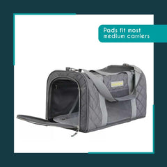 Rocket & Rex Premium Washable Pet Carrier Pads used as crate liner for mess-free travel